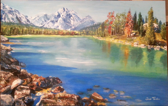 Jacsó Teodóra - Természet - akril, vászon 70 x 110 cm